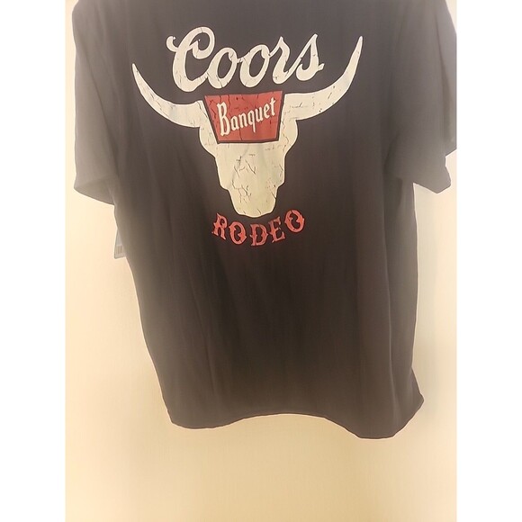 Coors Banquet Shirt Mens Size M Navy Blue Rodeo Graphic Short Sleeve - Picture 11 of 11